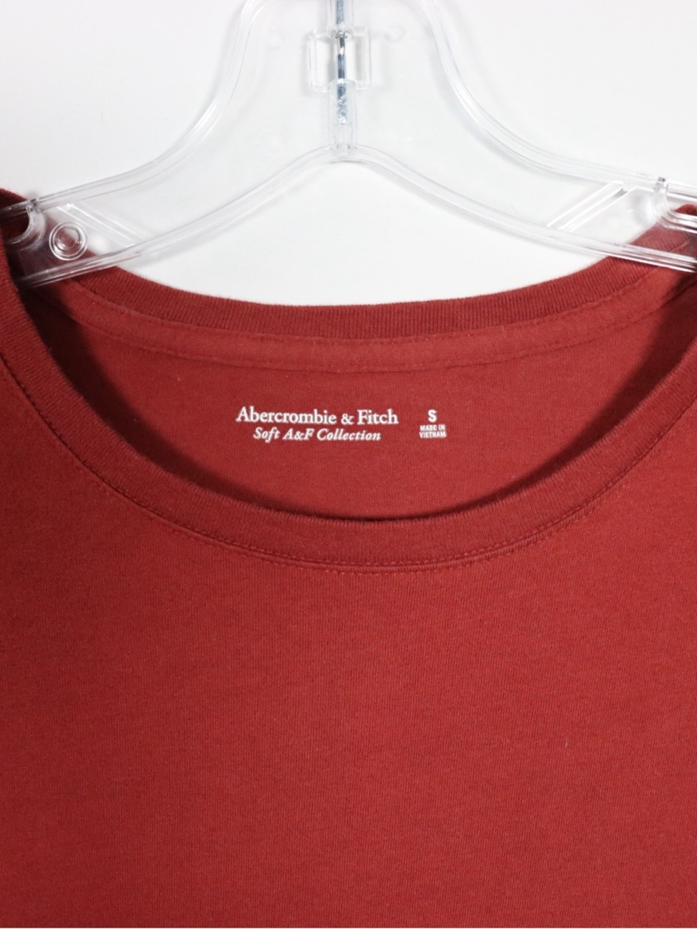 Abercrombie & Fitch Red Fitted Basic Tee Size Small - Picture 5 of 8